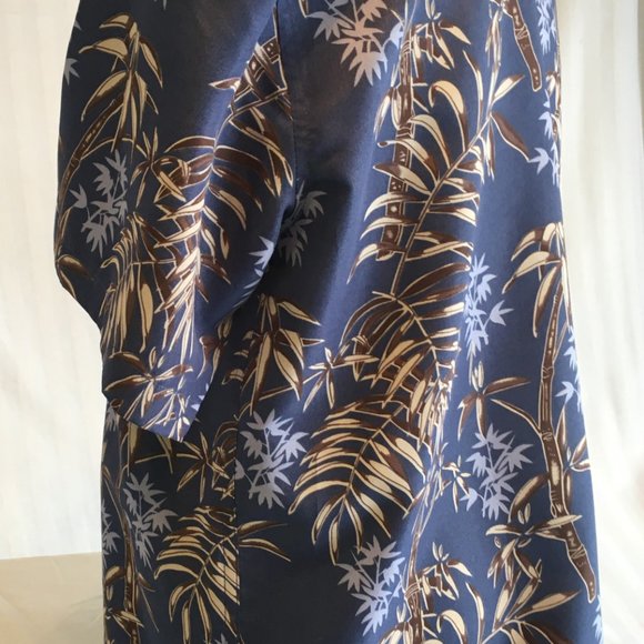 Aloha Joe Mens Blue Brown Hawaiian Polyester Tiki Tropical Surf Aloha Shirt Sz S - Picture 9 of 14